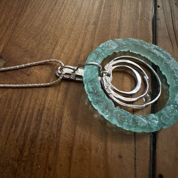 Roman Glass Sterling necklace - Picture 9 of 10